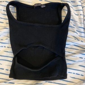 Black cut out crop top